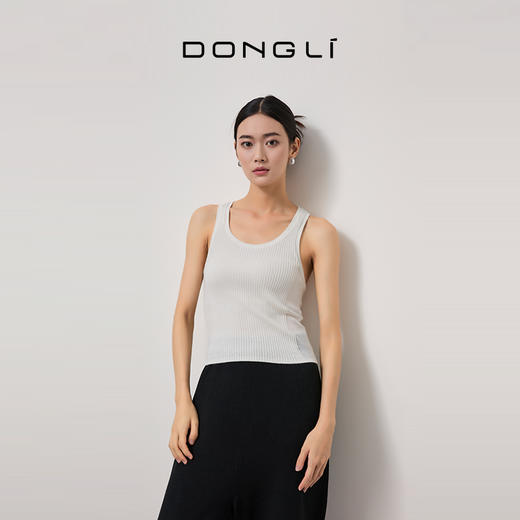 东黎 • 丝绒女士夏季U领无袖短款吊带背心 3810 商品图3