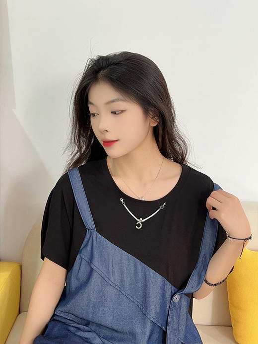 【大码女装拼接连衣裙】夏季款 130-320斤胖mm 开衩宽松背带假两件裙装 商品图2