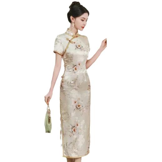 新中式交织桑蚕丝旗袍HQ272 商品图4