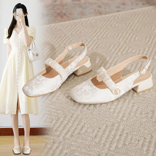 ZHR新中式凉拖鞋女2024夏季新款中国风凉鞋高级感包头凉鞋配裙子 商品图2