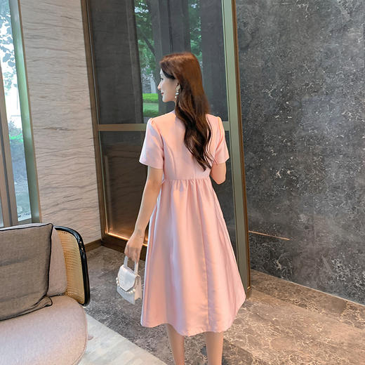 [奢姿轻奢系列]钉珠收腰连衣裙大码女装夏季新款胖妹妹法式裙子8942890041【1】 商品图3