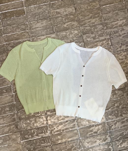 【门店同款】ENJOY夏季韩系V领排扣小衫 158146245 商品图0