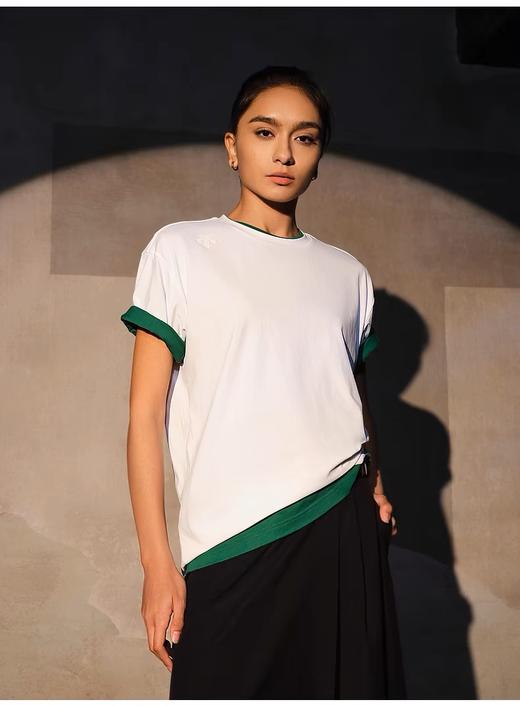 点此购买 迪桑特夏季男女款透气运动休闲宽松短袖字母T恤 bk 290545 商品图6