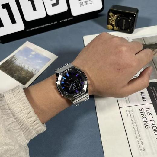 CASIO卡西欧G-SGHOCK 全金属八王子炫彩渐变手表 彩虹圈🌈情侣腕表 商品图6