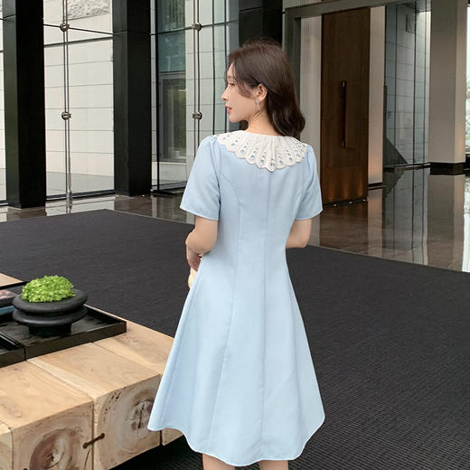 [奢姿轻奢系列]镂空撞色连衣裙2025年夏季大码女装减龄气质裙子8942891236【1】 商品图3