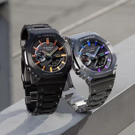 CASIO卡西欧G-SGHOCK 全金属八王子炫彩渐变手表 彩虹圈🌈情侣腕表 商品图2