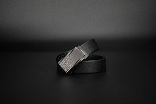 皮尔卡丹皮带男真皮腰带不锈钢自动扣不规则个性裤腰带商务牛皮裤带 商品图4