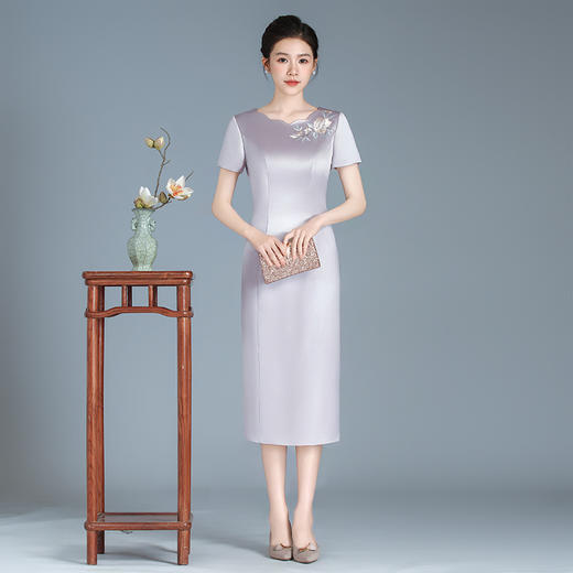 LHS新款新中式国风日常改良旗袍连衣裙女装夏季高级感气质长裙子 商品图0