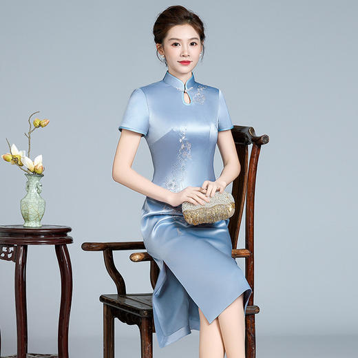 LHS新中式旗袍2024新款年轻款高端气质改良日常平时可穿连衣裙女夏季 商品图2