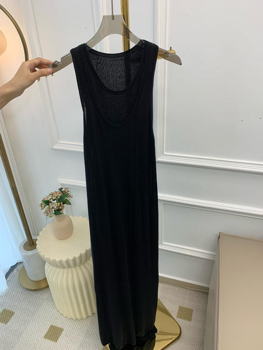 69-2渠道圆正 tot冷淡北欧风 莱赛尔天丝羊绒 轻薄舒爽凉快 针织两件套 无袖连衣裙 商品图3