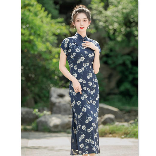 时尚改良新中式，长款短袖旗袍GX-373283 商品图2