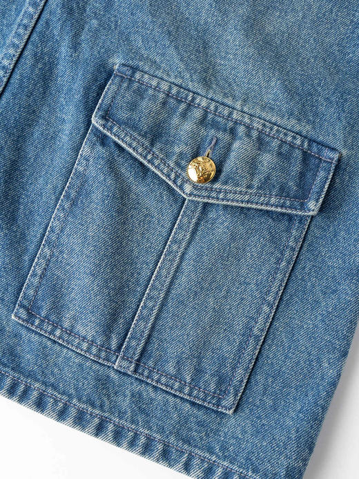 COCO ZONE"吉普赛连衣裙“夏季设计感双口袋无袖U领牛仔背带裙CC1B1440 商品图8