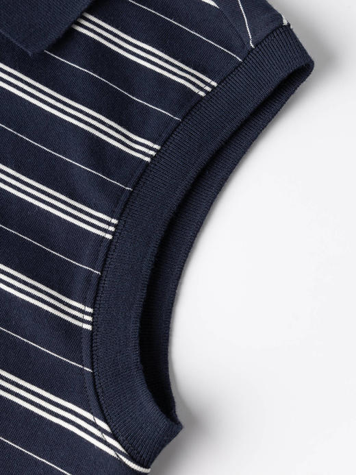 COCO ZONE ”舒曼“设计感翻领背心时尚条纹无袖上衣 CC1B1423 商品图6