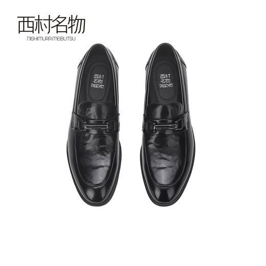 西村名物2024夏季新品真皮软底舒适透气高档亮面搭扣休闲男士皮鞋X14AW13891 商品图2