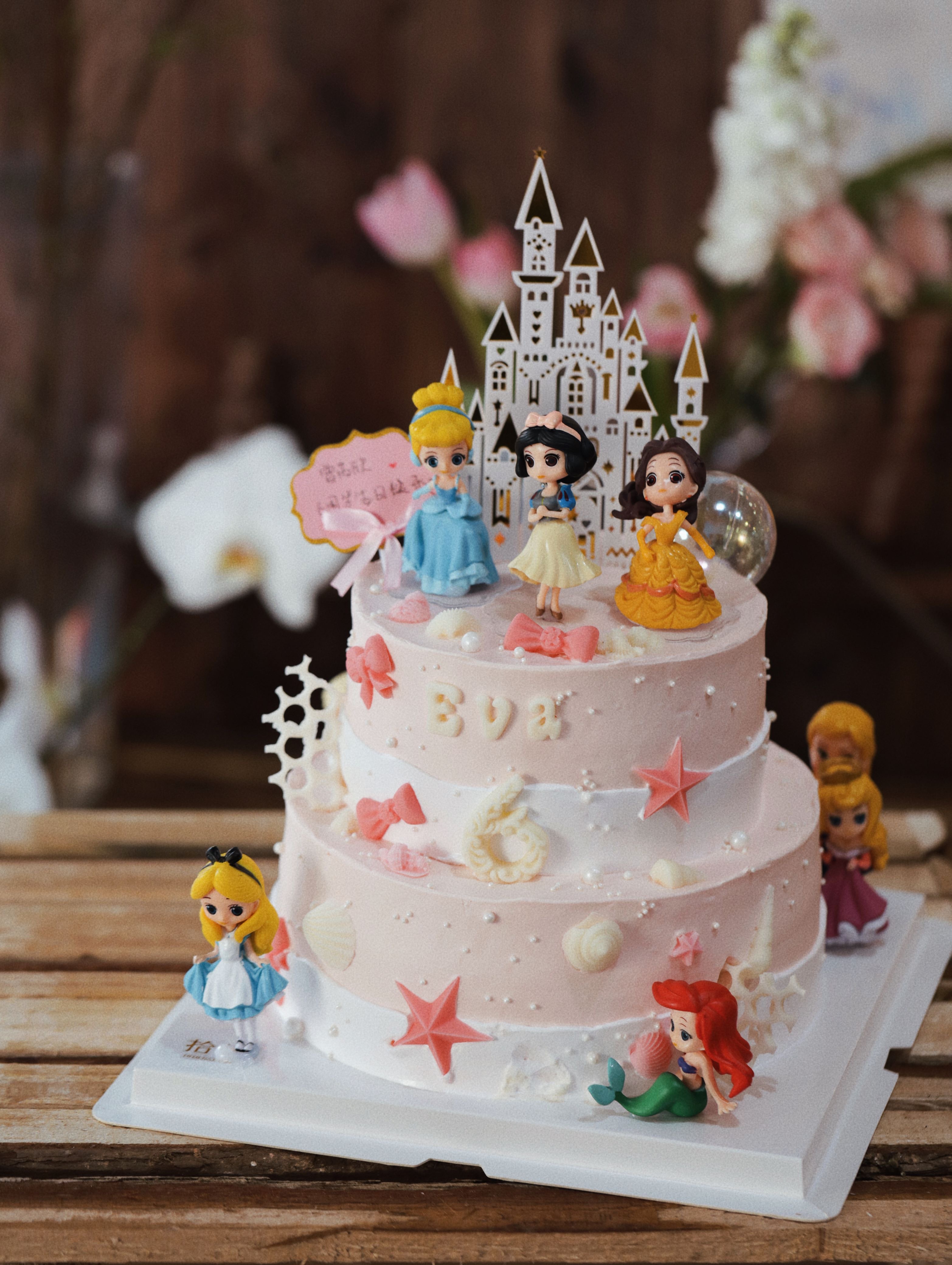 迪士尼公主 粉系 双层蛋糕 多层蛋糕(提前24小时预订)