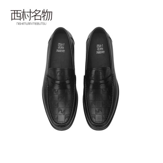 西村名物2024夏季新品正品真皮高档软底镂空透气商务休闲男士皮鞋X14AW13741 商品图2
