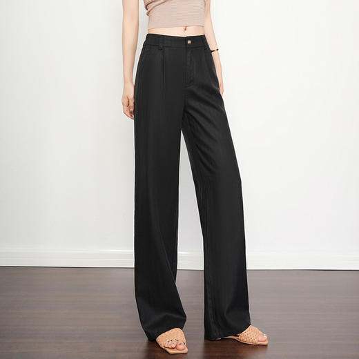 休闲亚麻阔腿裤，垂感冰丝麻直筒裤HR-MFE9002 商品图3