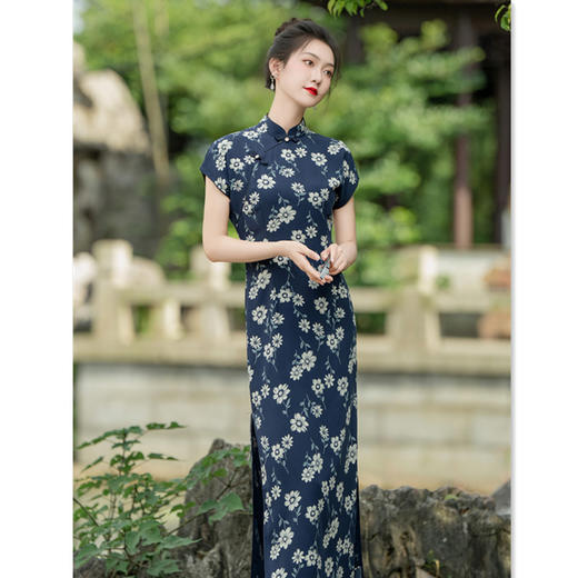 时尚改良新中式，长款短袖旗袍GX-373283 商品图3