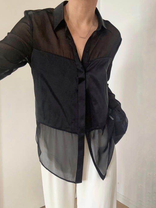 LCM｜Midnight Muse silk shirt [ 真丝拼接衬衫 ] 【定制尺码加收10%定制费】 商品图0