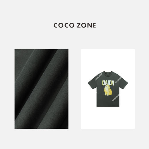 COCO ZONE ”兔子T"夏季字母短袖T恤休闲百搭圆领上衣CC1B1439 商品图2