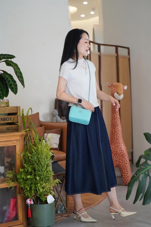 臣禾丹宁风半身裙JZ242030375 商品图2