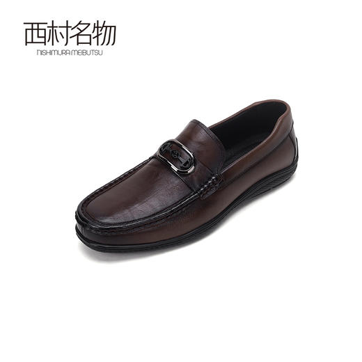 西村名物2024夏季新品真皮复古软底舒适透气高档中年休闲男士皮鞋X14AW13881 商品图1