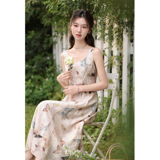 【6折秒杀】鹿向南《涅普蒂斯》气质法式连衣裙春夏裙子新款长裙吊带裙L35010 商品图4