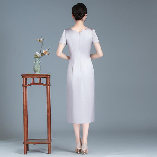 LHS新款新中式国风日常改良旗袍连衣裙女装夏季高级感气质长裙子 商品图3