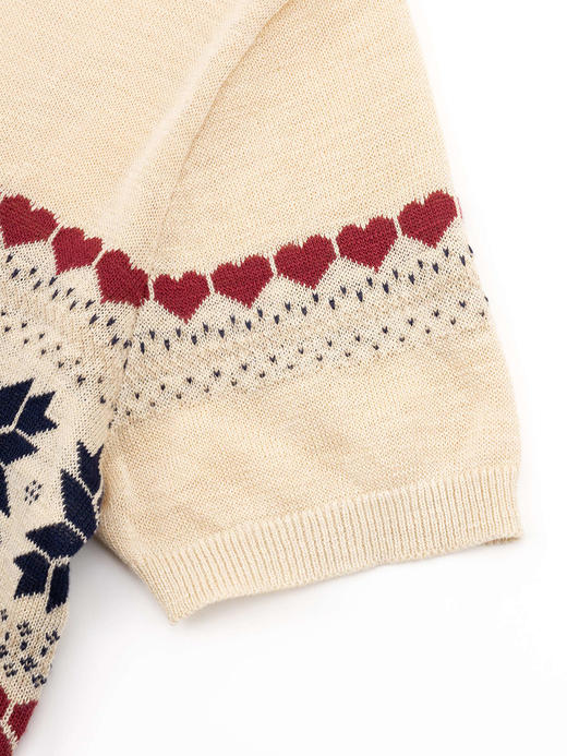 COCO ZONE“扑克针织衫”时尚复古圆领别致上衣小众撞色修身毛针织衫CC1B1167 商品图5