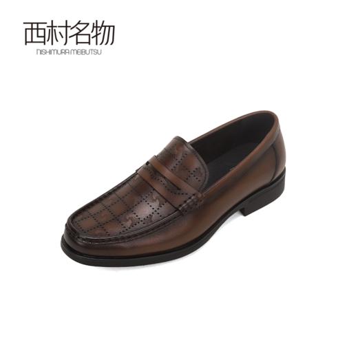 西村名物2024夏季新品正品真皮高档软底镂空透气商务休闲男士皮鞋X14AW13741 商品图1