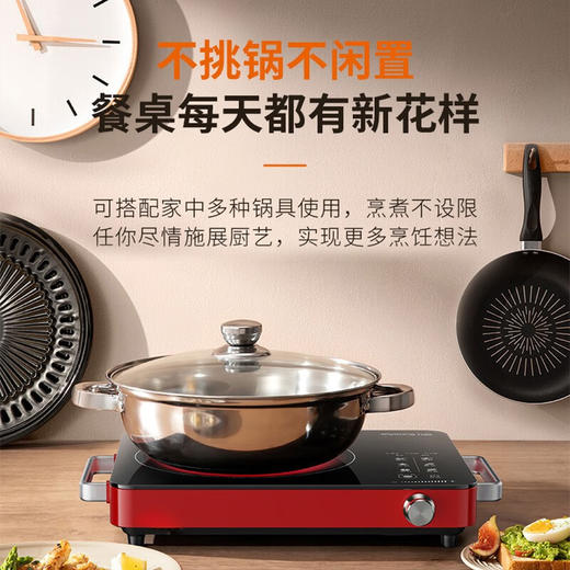 九阳电陶炉不挑锅2200W大火力家用小型光波炉台式内外双环电热炉H3X2 商品图1