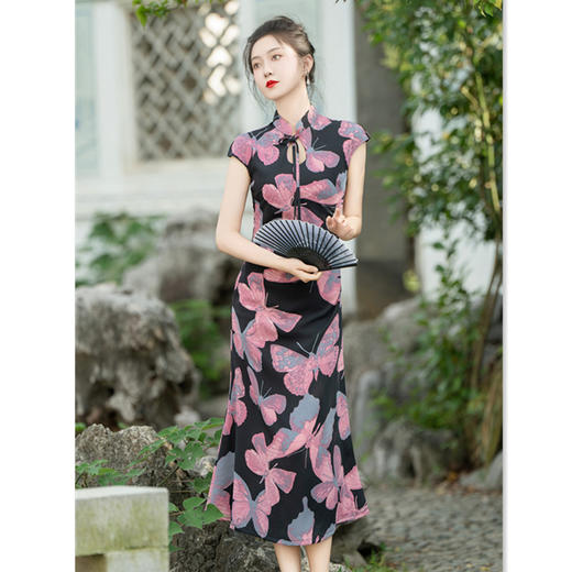 时尚改良新中式，长款旗袍连衣裙GX-373285 商品图3
