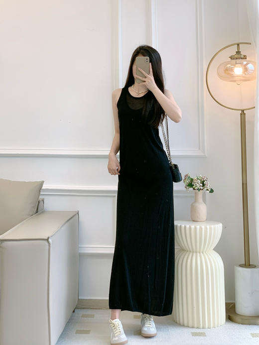 69-2渠道圆正 tot冷淡北欧风 莱赛尔天丝羊绒 轻薄舒爽凉快 针织两件套 无袖连衣裙 商品图14