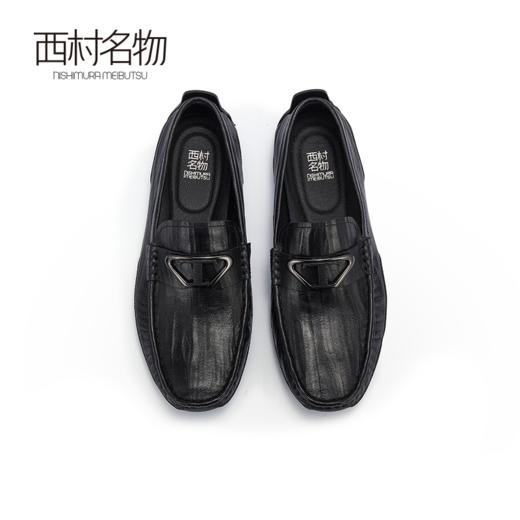 西村名物2024夏季新品真皮高档羊皮防滑休闲英伦风软底皮鞋男士X14AW10781 商品图2