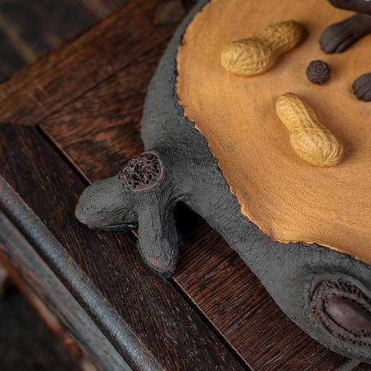 朱亚军 精品松鼠茶宠 紫砂摆件手工茶宠摆件茶玩 陶瓷松果花生松鼠 商品图2