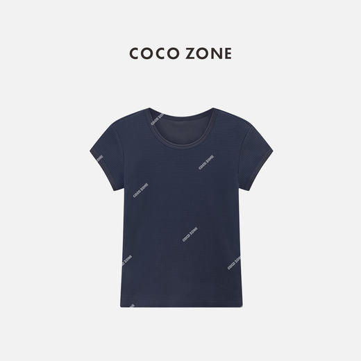 COCO ZONE "华夫格T"夏季圆领纯色T恤简约百搭短袖上衣CC2B1155 商品图1