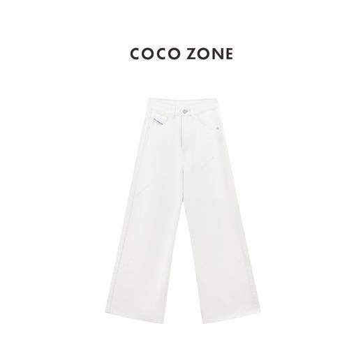 COCO ZONE "白牛” 夏季高级感白色直筒牛仔裤显瘦阔腿裤CC1B1364 商品图0