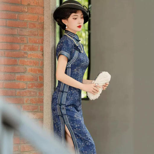 H2024新款高端旗袍夏季日常改良老上海新中式国风连衣裙女气质长款 商品图2