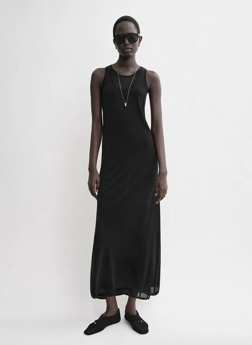 69-2渠道圆正 tot冷淡北欧风 莱赛尔天丝羊绒 轻薄舒爽凉快 针织两件套 无袖连衣裙 商品图0