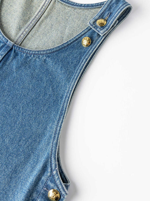 COCO ZONE"吉普赛连衣裙“夏季设计感双口袋无袖U领牛仔背带裙CC1B1440 商品图5