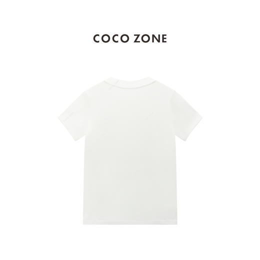 COCO ZONE 莱塞尔绵羊毛混纺时尚数字印花短袖T恤CC1B1431 商品图1