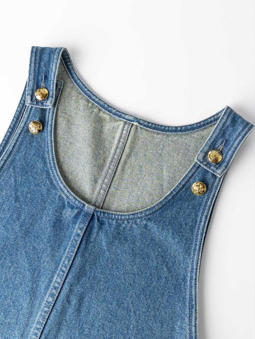 COCO ZONE"吉普赛连衣裙“夏季设计感双口袋无袖U领牛仔背带裙CC1B1440 商品图4
