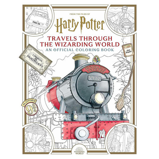 哈利波特魔法世界游记：官方涂色书 哈利波特周边书 英文原版 Harry Potter: Travels Through the Wizarding World: An Official Colorin 商品图0