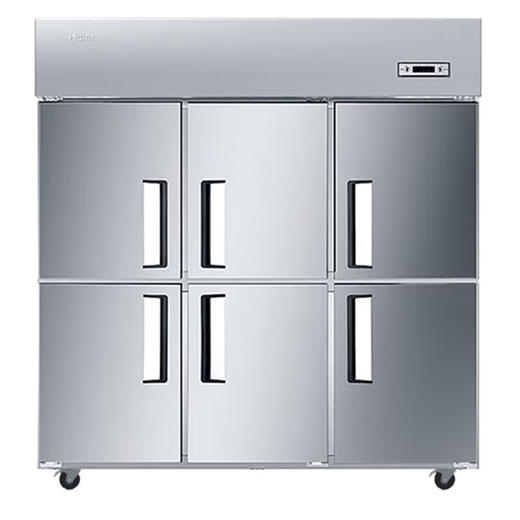 海尔商用厨房冰箱1500升 六门冷藏冷冻双温冰箱 店饭餐厅食堂保鲜不锈钢SLB-1500C3D3 商品图1