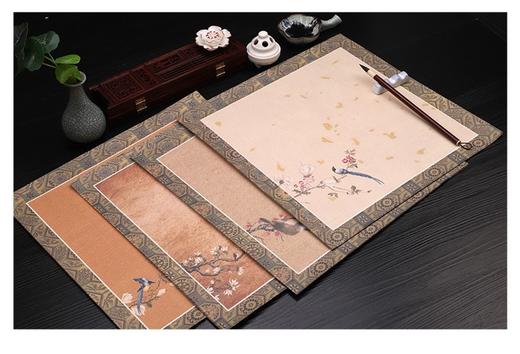 古风蜡染微喷宣纸斗方镜片半生熟毛笔字书法作品创作专用纸（34×34厘米）（每份30张，花色随机） 商品图2
