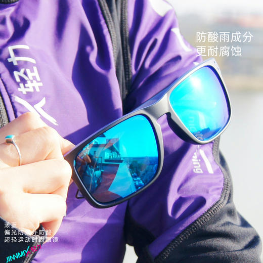 漾蓝偏光防紫外时尚运动户外眼镜送防滑耳带 商品图4