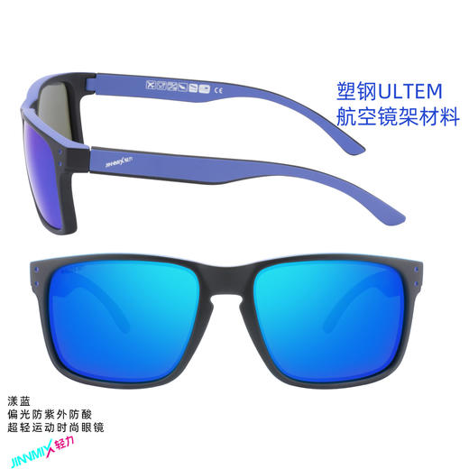 漾蓝偏光防紫外时尚运动户外眼镜送防滑耳带 商品图5