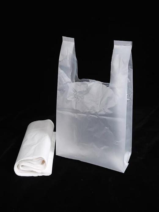 塑料袋 背心袋 白色手提袋 空白无字胶袋 打包袋 垃圾袋 加厚新料一次性袋子 1扎 商品图5