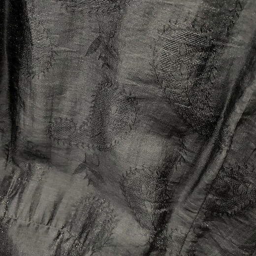 HJ2S19_漆黑色_连衣裙_春夏_复古网纱透视拼接收腰显瘦通勤气质连衣裙_高级女装_BERNIEELEN 伯妮斯茵 商品图12