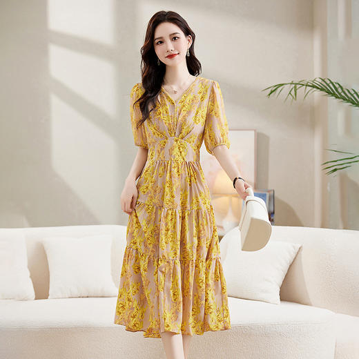 时尚气质显瘦，法式碎花连衣裙HR-ZRX5181 商品图2